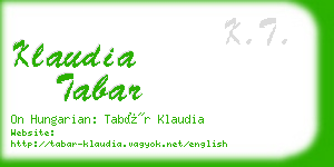 klaudia tabar business card